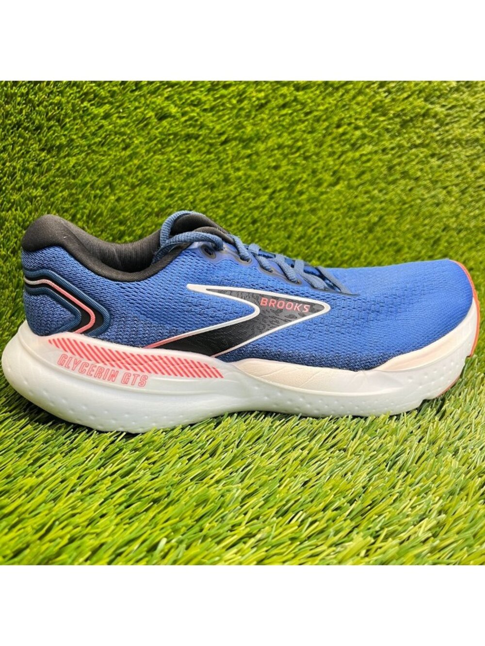 Brooks Glycerin GTS 21 Womens Size 9 Blue Black Athletic Running Shoes Sneakers